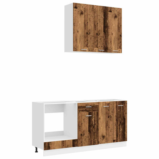 vidaXL Μονάδα κουζίνας LYON 5 pcs Παλαιωμένο ξύλο Επεξεργασμένο Ξύλο