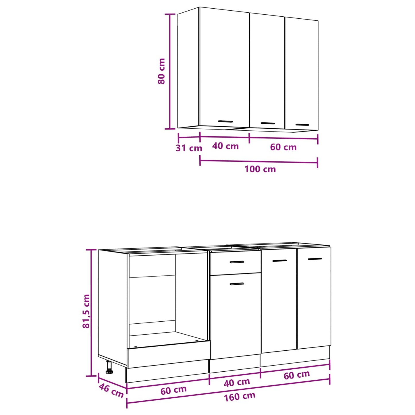 vidaXL Μονάδα κουζίνας LYON 5 pcs Παλαιωμένο ξύλο Επεξεργασμένο Ξύλο