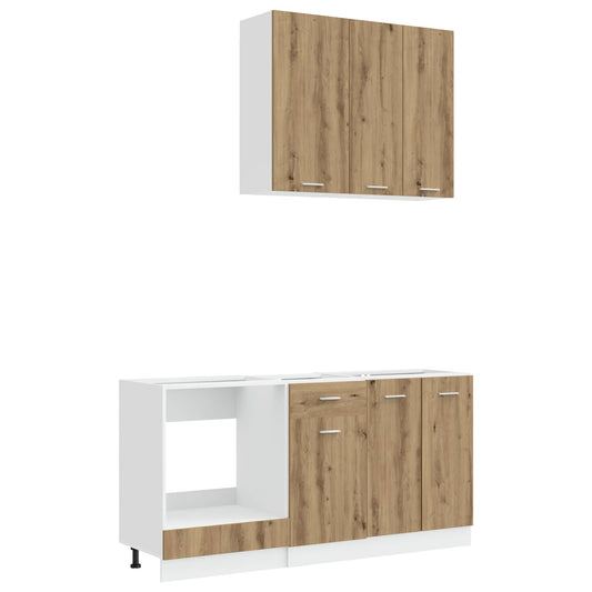 vidaXL Μονάδα κουζίνας LYON 5 pcs Artisan Δρυς Επεξεργασμένο Ξύλο