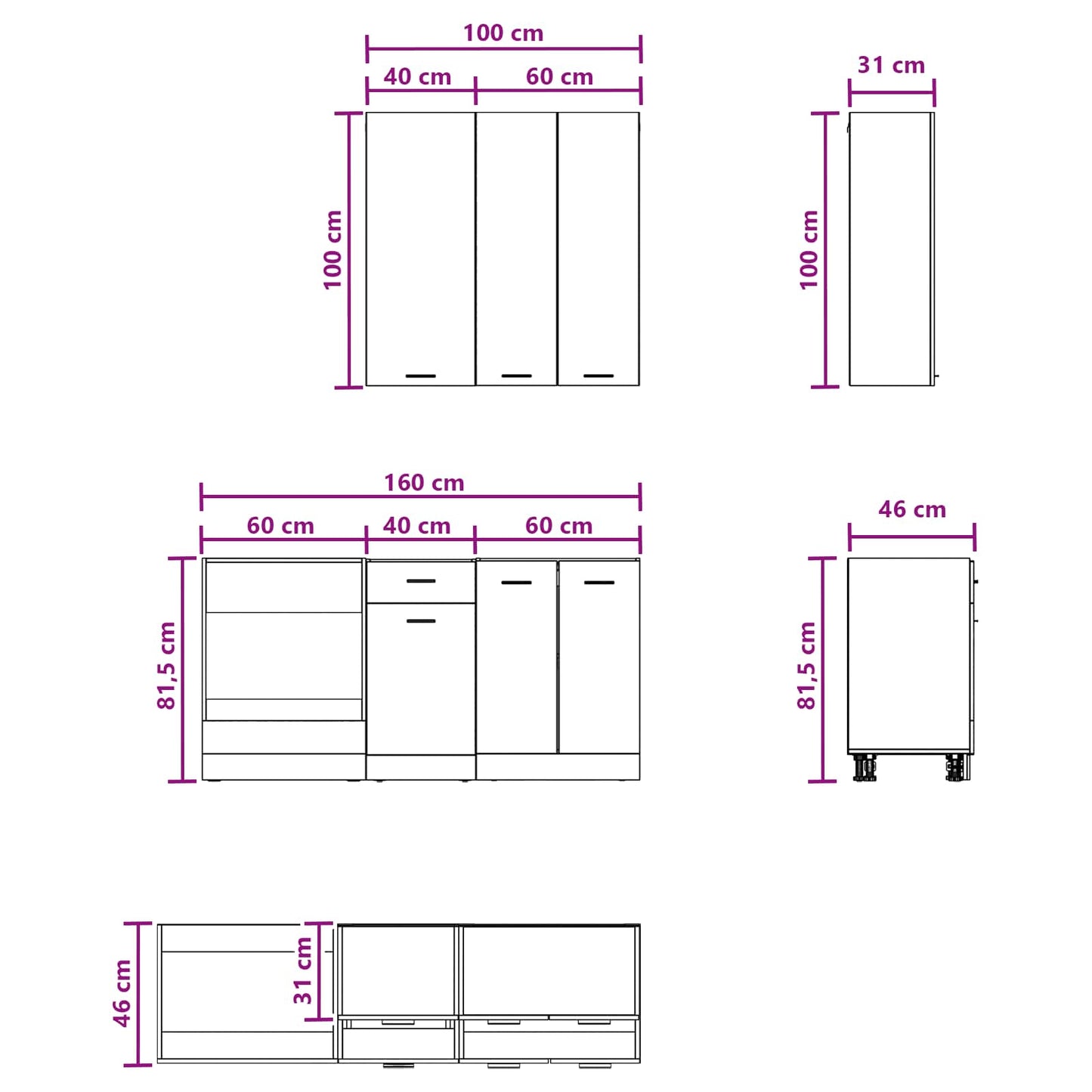 vidaXL Μονάδα κουζίνας LYON 5 pcs Παλαιωμένο ξύλο Επεξεργασμένο Ξύλο