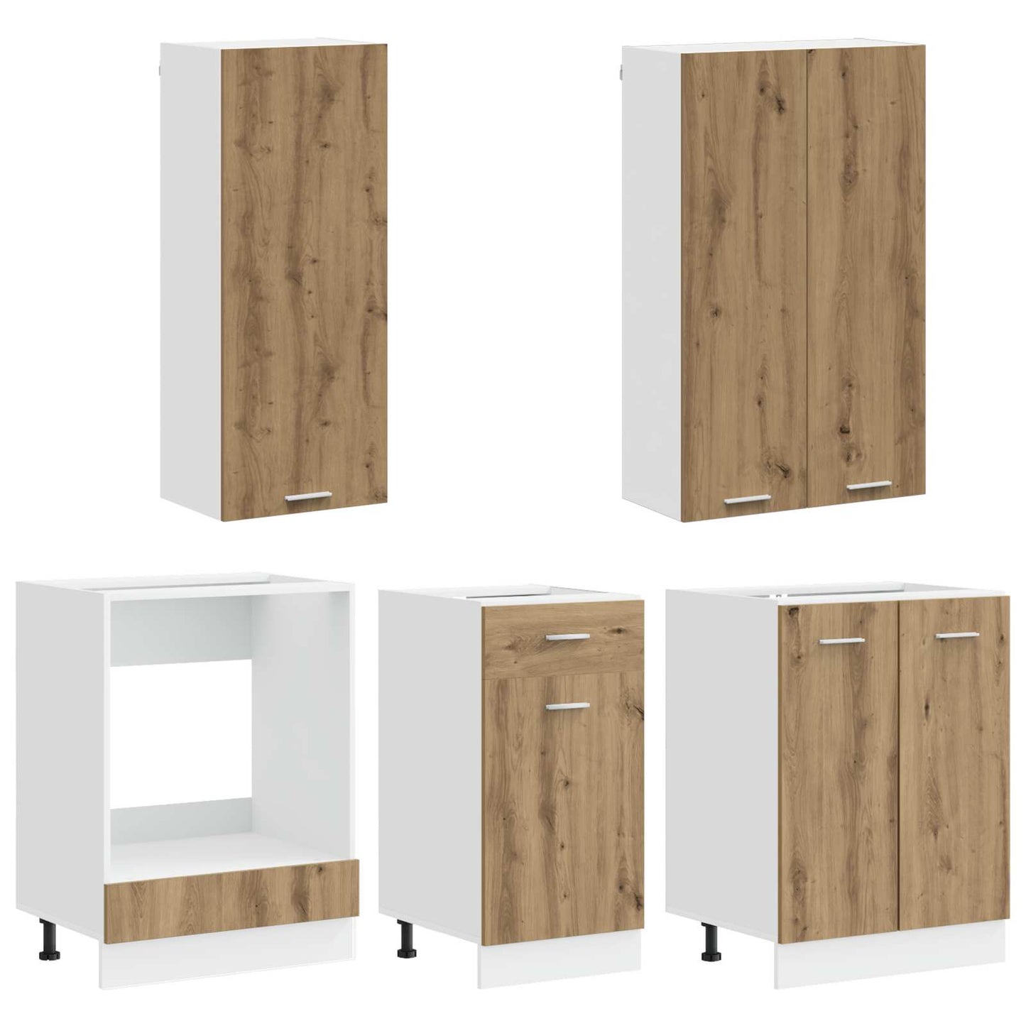 vidaXL Μονάδα κουζίνας LYON 5 pcs Artisan Δρυς Επεξεργασμένο Ξύλο