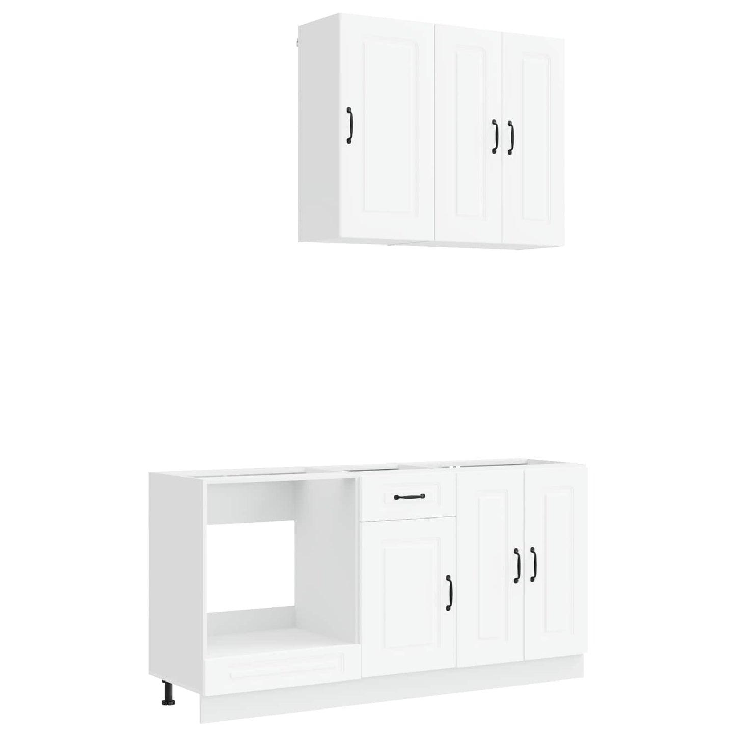 vidaXL Μονάδα κουζίνας KALMAR 5 pcs Λευκό Επεξεργασμένο Ξύλο
