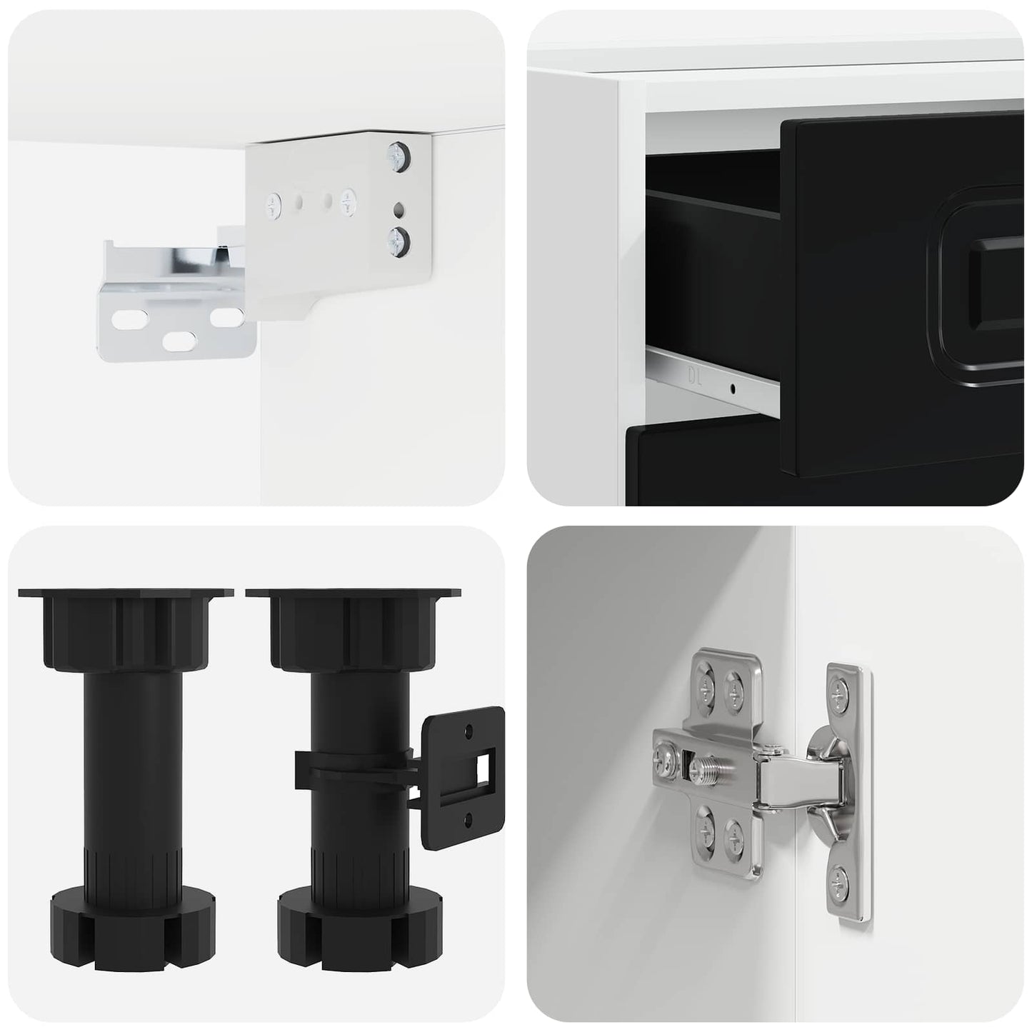 vidaXL Μονάδα κουζίνας KALMAR 5 pcs Μαύρο Επεξεργασμένο Ξύλο
