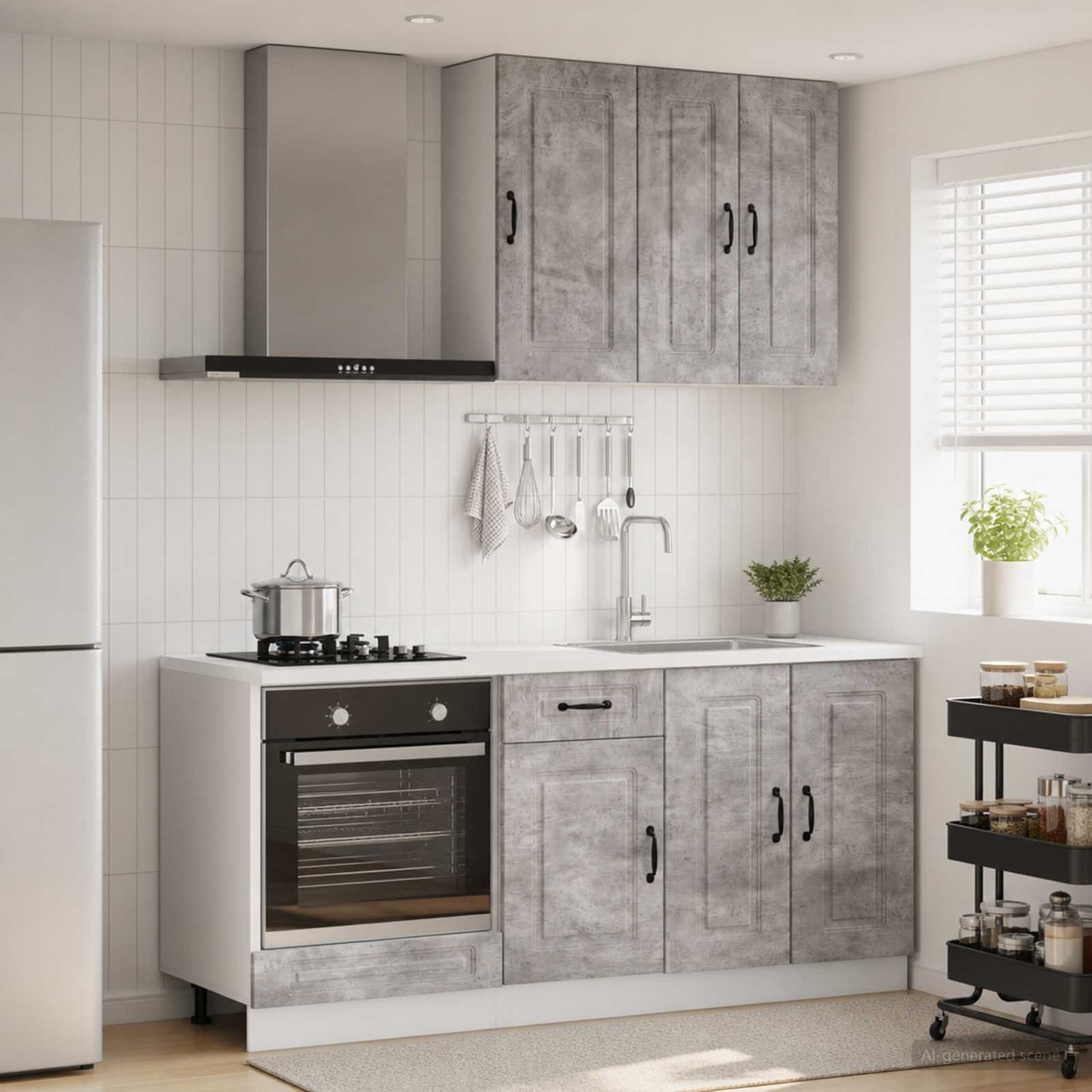 vidaXL Μονάδα κουζίνας KALMAR 5 pcs Γκρι Σκυροδέματος