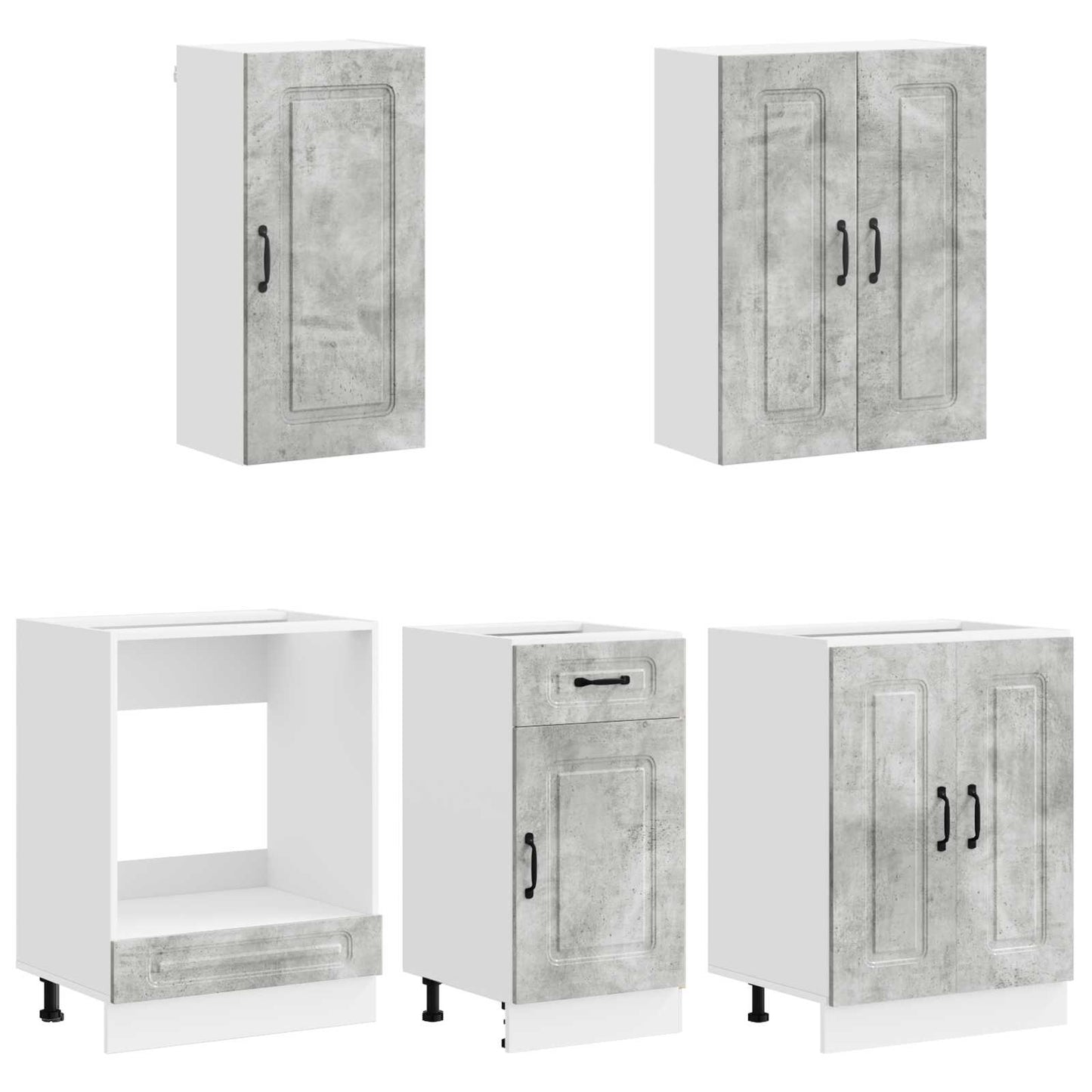 vidaXL Μονάδα κουζίνας KALMAR 5 pcs Γκρι Σκυροδέματος