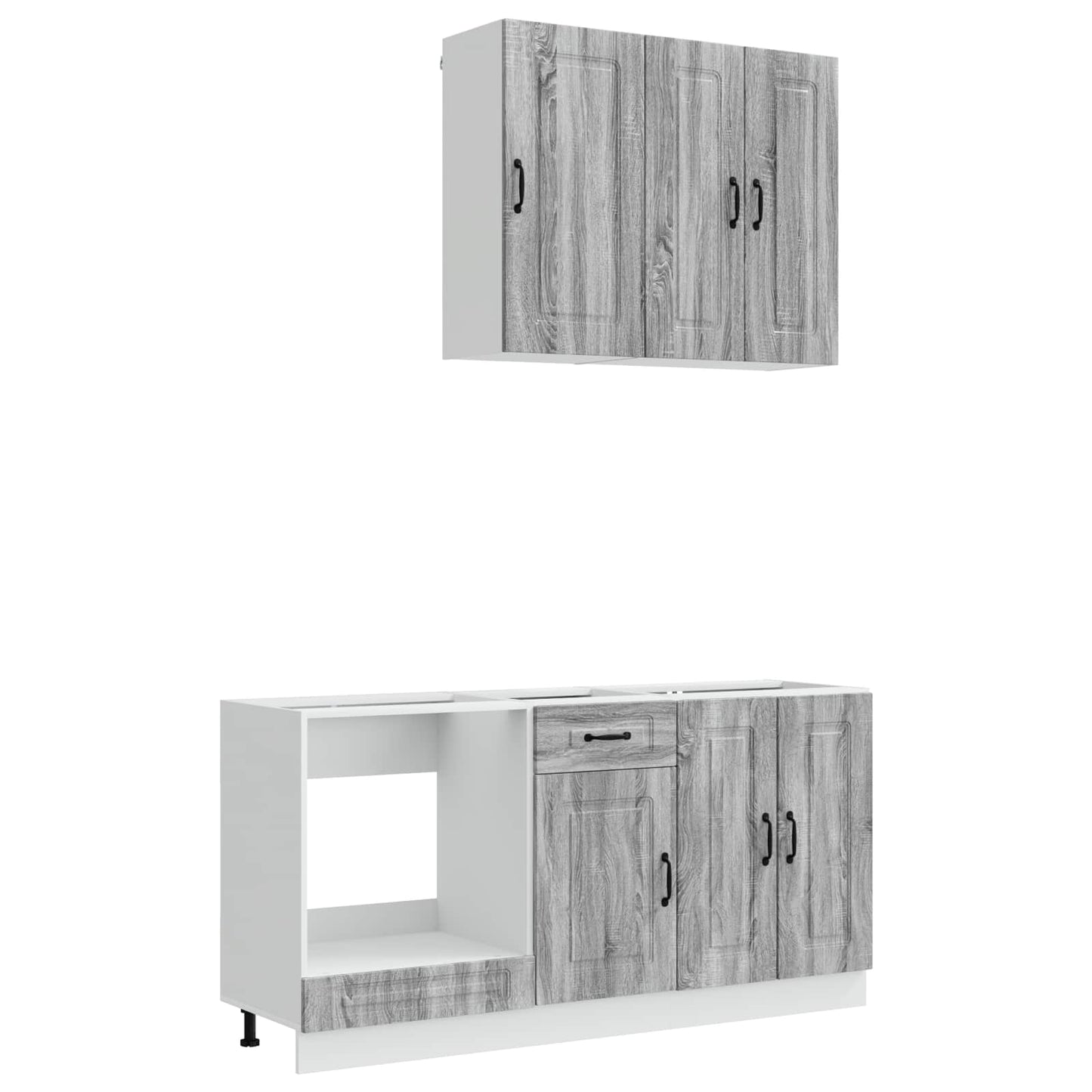 vidaXL Μονάδα κουζίνας KALMAR 5 pcs Γκρι Sonoma Επεξεργασμένο Ξύλο