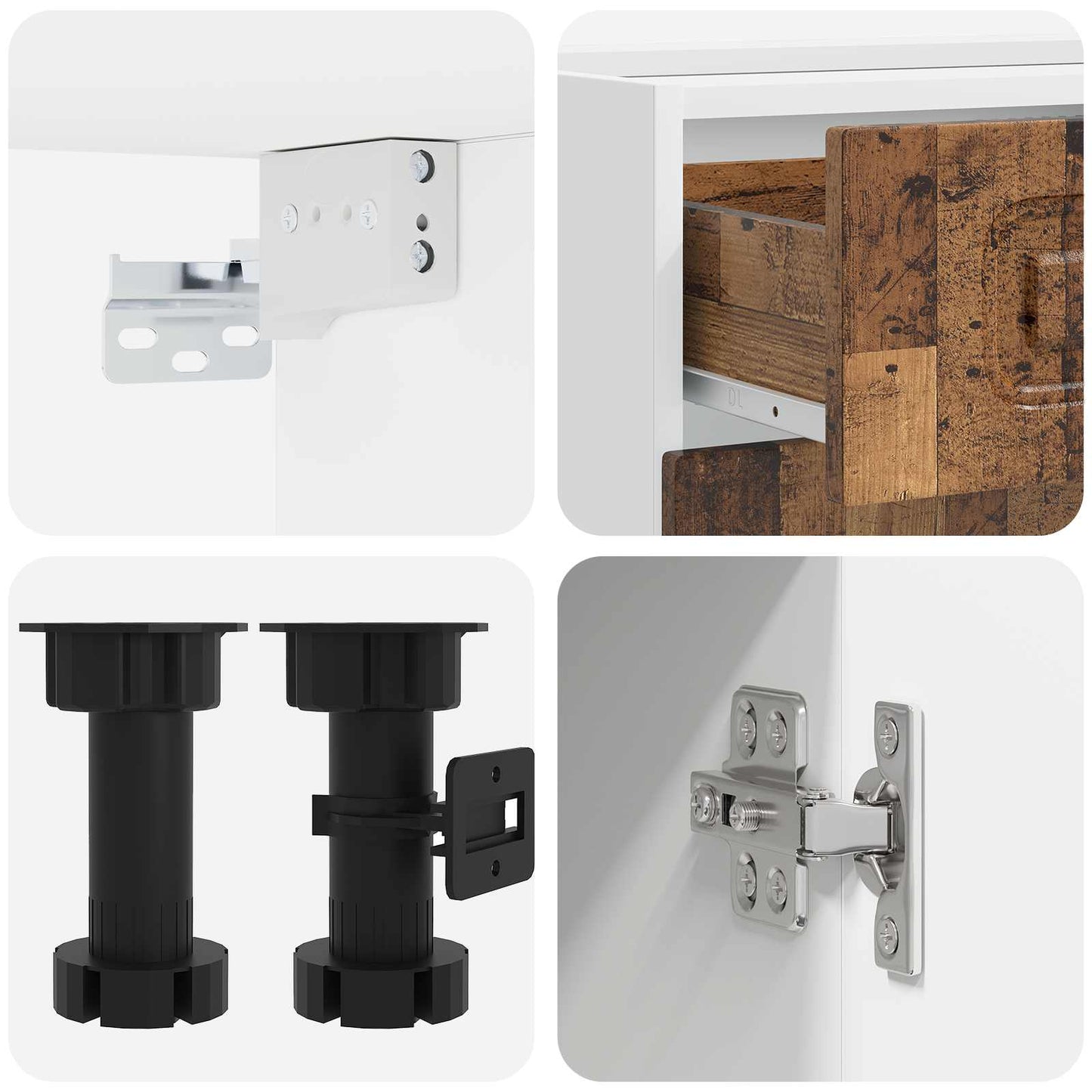 vidaXL Μονάδα κουζίνας KALMAR 5 pcs Παλαιωμένο ξύλο Επεξεργασμένο Ξύλο
