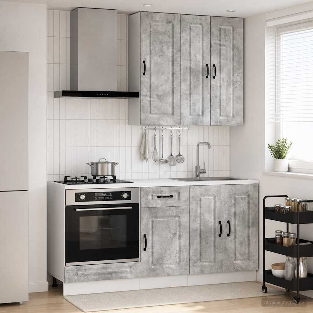 vidaXL Μονάδα κουζίνας KALMAR 5 pcs Γκρι Σκυροδέματος