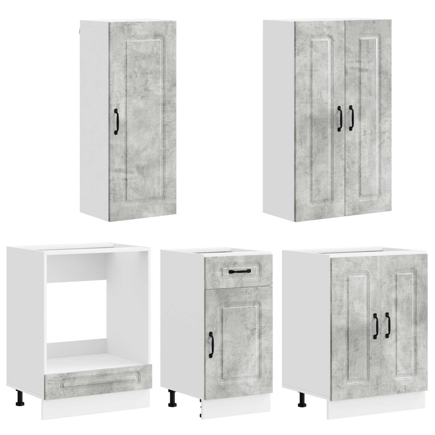 vidaXL Μονάδα κουζίνας KALMAR 5 pcs Γκρι Σκυροδέματος