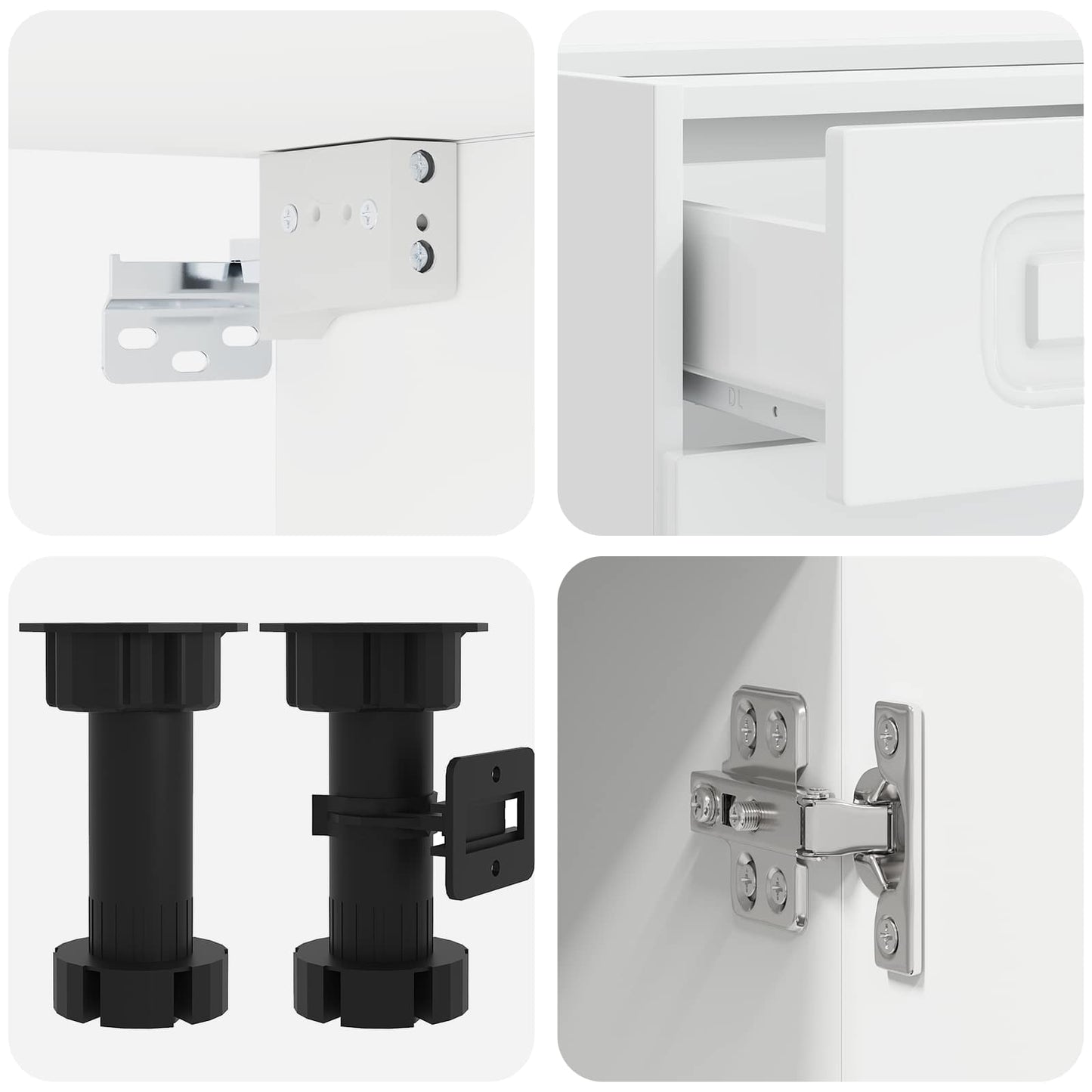 vidaXL Μονάδα κουζίνας KALMAR 5 pcs Γυαλιστερό Λευκό