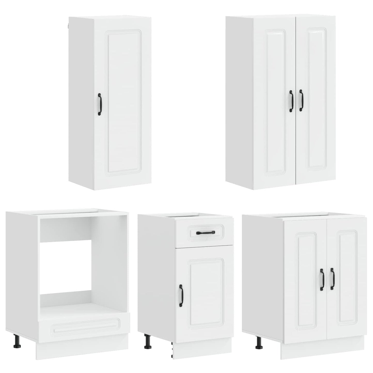 vidaXL Μονάδα κουζίνας KALMAR 5 pcs Γυαλιστερό Λευκό