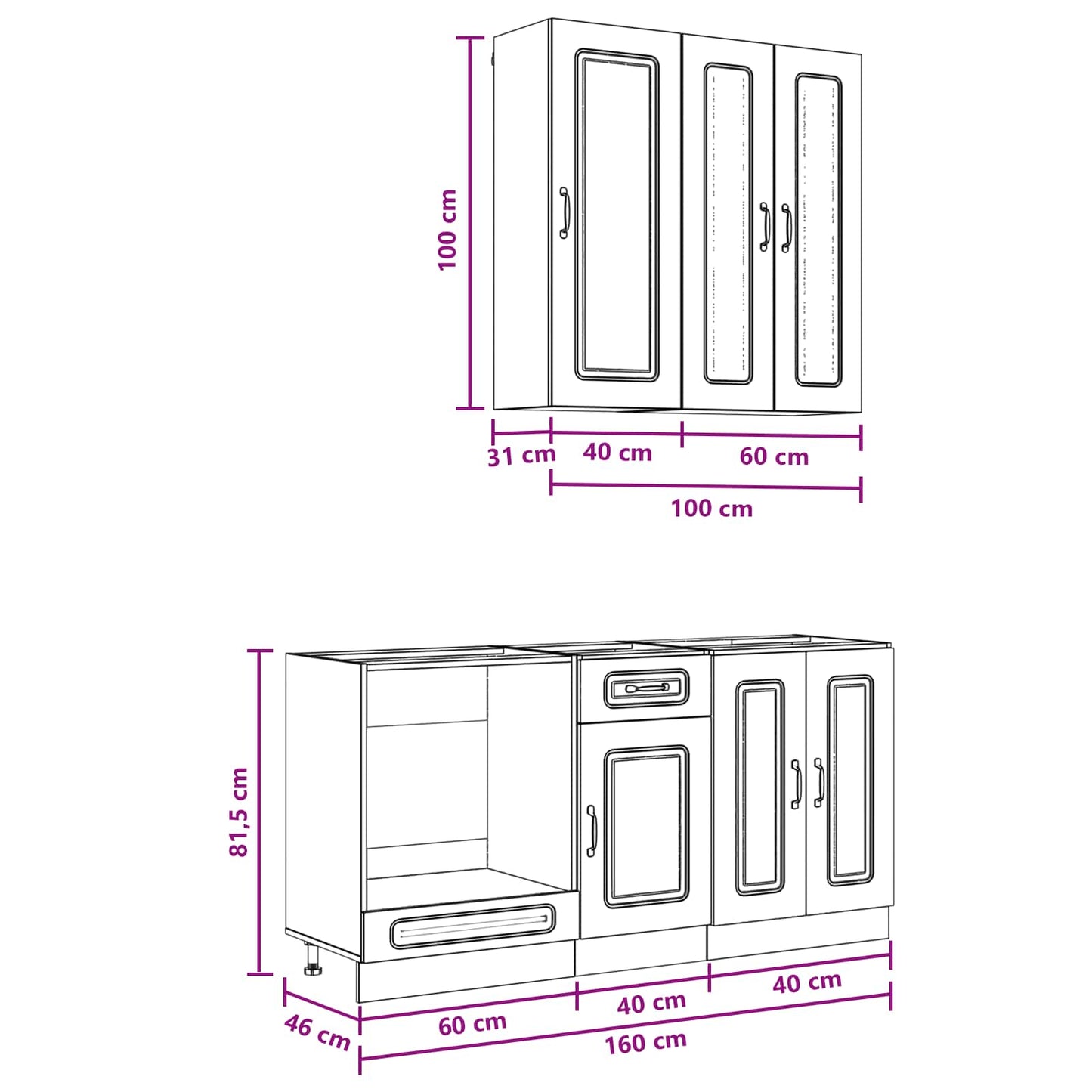 vidaXL Μονάδα κουζίνας KALMAR 5 pcs Καπνισμένο Ξύλο Δρυός