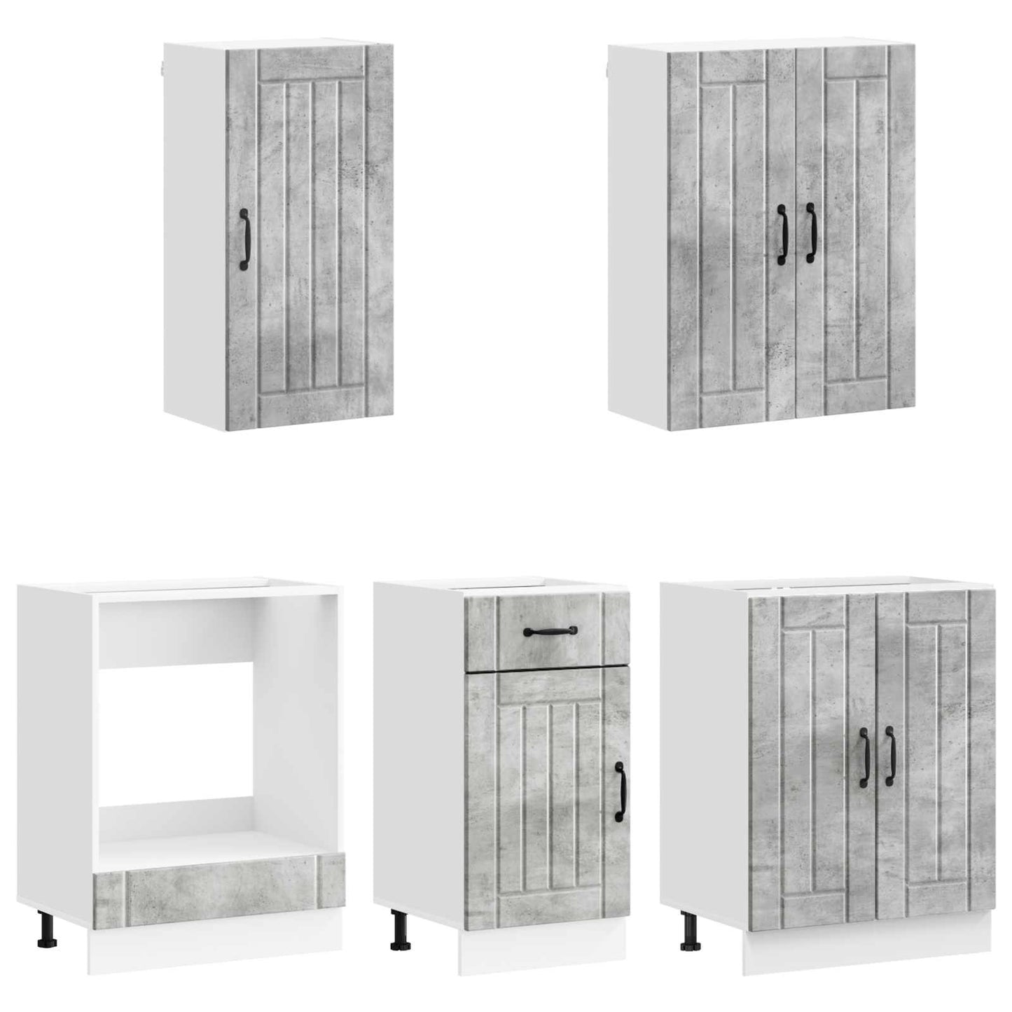 vidaXL Μονάδα κουζίνας LUCCA 5 pcs Γκρι Σκυροδέματος