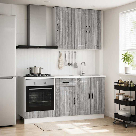 vidaXL Μονάδα κουζίνας LUCCA 5 pcs Γκρι Sonoma Επεξεργασμένο Ξύλο