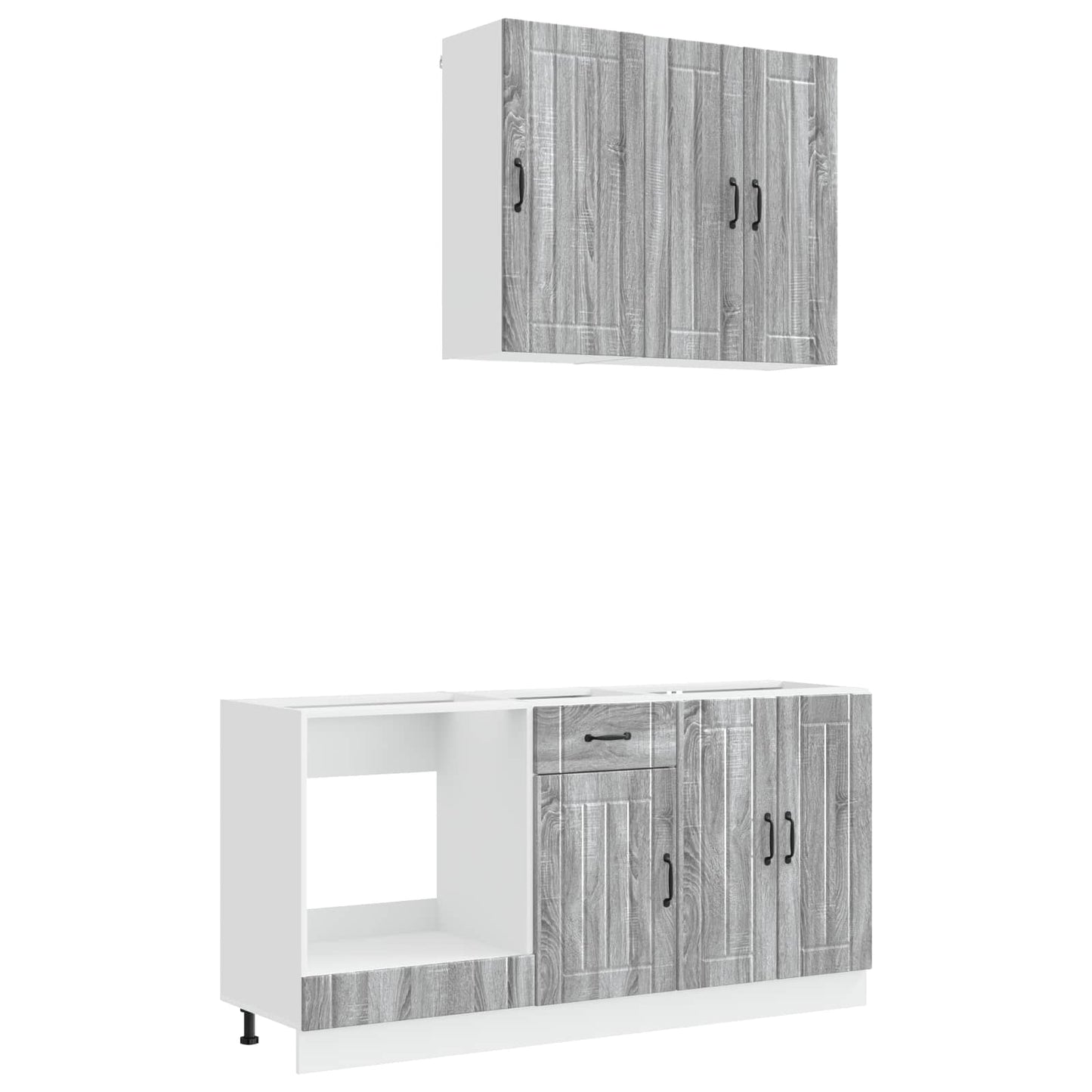 vidaXL Μονάδα κουζίνας LUCCA 5 pcs Γκρι Sonoma Επεξεργασμένο Ξύλο