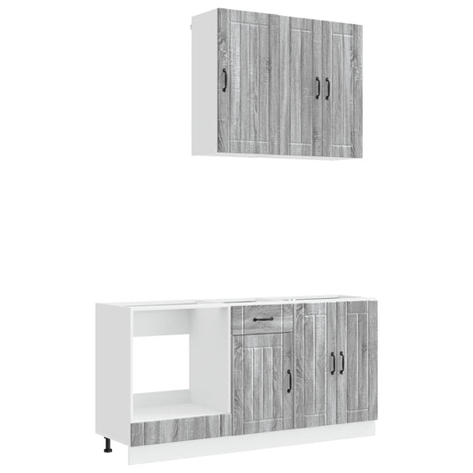vidaXL Μονάδα κουζίνας LUCCA 5 pcs Γκρι Sonoma Επεξεργασμένο Ξύλο