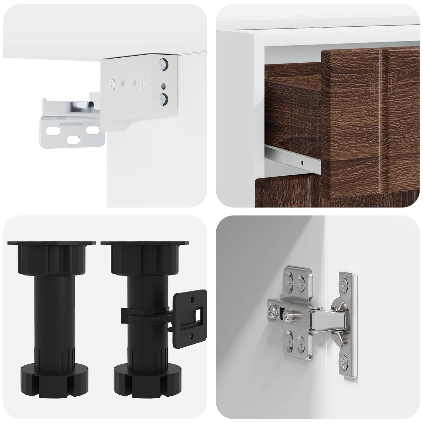 vidaXL Μονάδα κουζίνας LUCCA 5 pcs Καφέ Ξύλο Δρυός Επεξεργασμένο Ξύλο