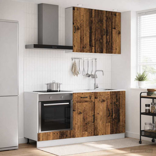 vidaXL Μονάδα κουζίνας LUCCA 5 pcs Παλαιωμένο ξύλο Επεξεργασμένο Ξύλο