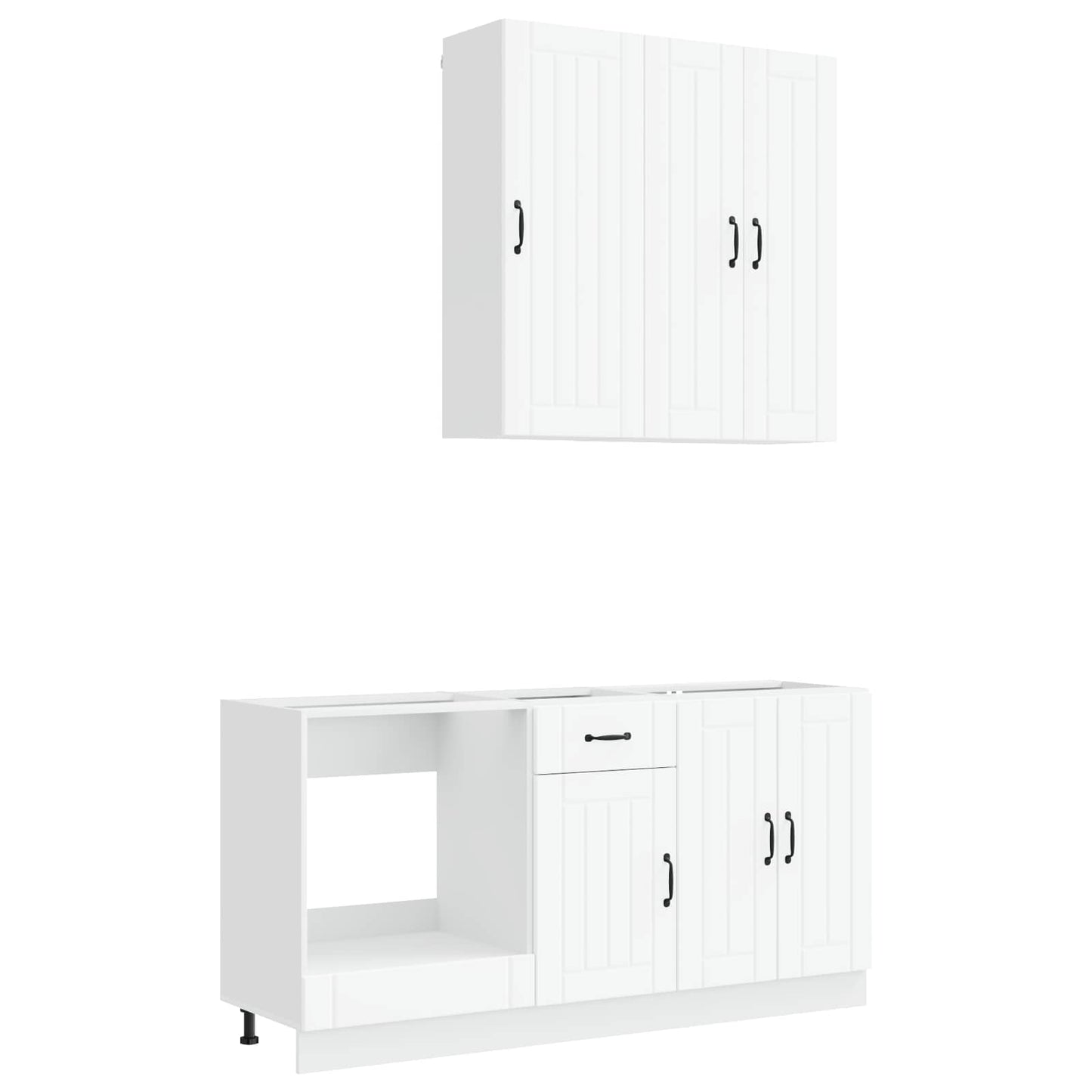 vidaXL Μονάδα κουζίνας LUCCA 5 pcs Λευκό