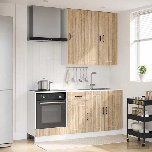 vidaXL Μονάδα κουζίνας LUCCA 5 pcs Sonoma Δρυς Επεξεργασμένο Ξύλο