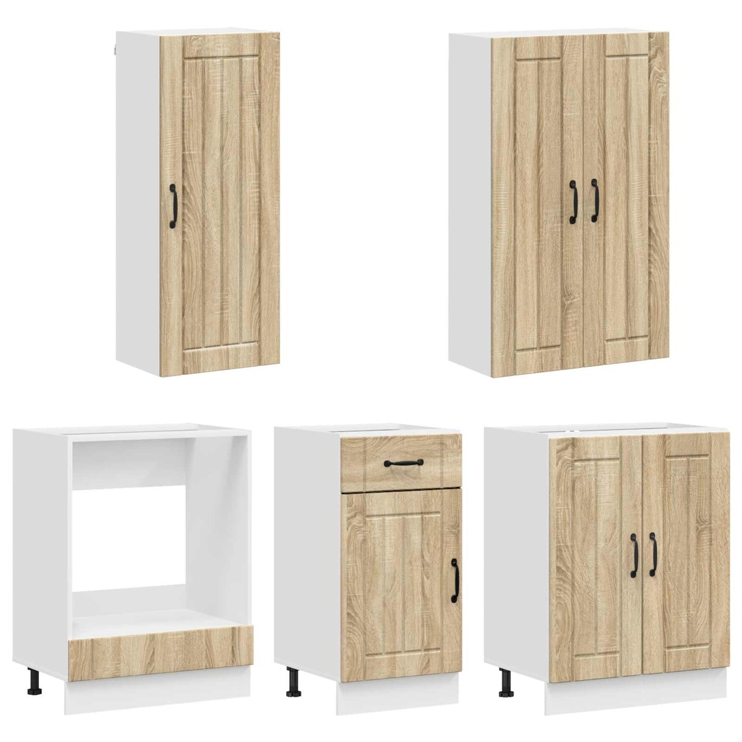 vidaXL Μονάδα κουζίνας LUCCA 5 pcs Sonoma Δρυς Επεξεργασμένο Ξύλο