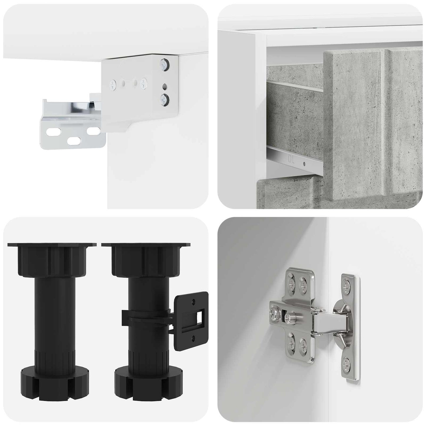 vidaXL Μονάδα κουζίνας LUCCA 5 pcs Γκρι Σκυροδέματος