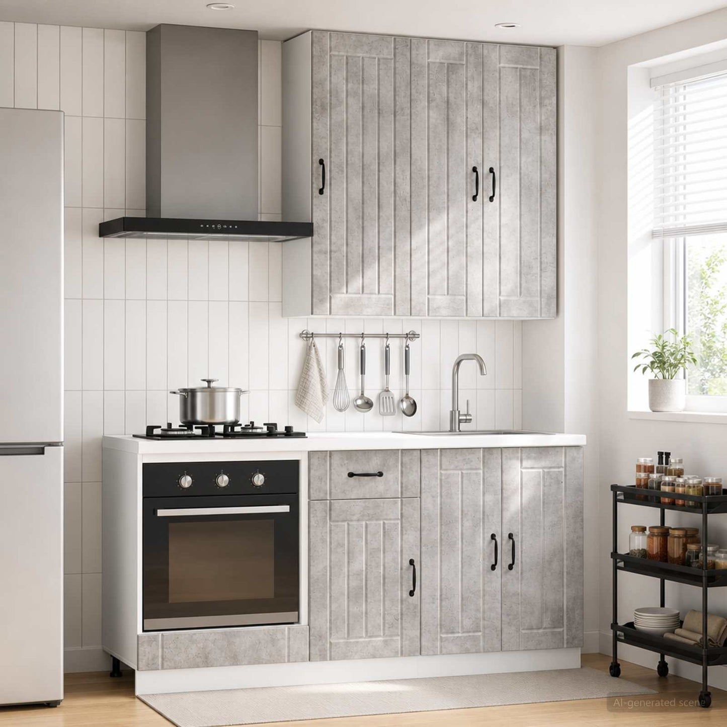 vidaXL Μονάδα κουζίνας LUCCA 5 pcs Γκρι Σκυροδέματος