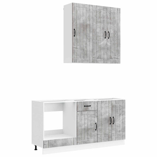 vidaXL Μονάδα κουζίνας LUCCA 5 pcs Γκρι Σκυροδέματος