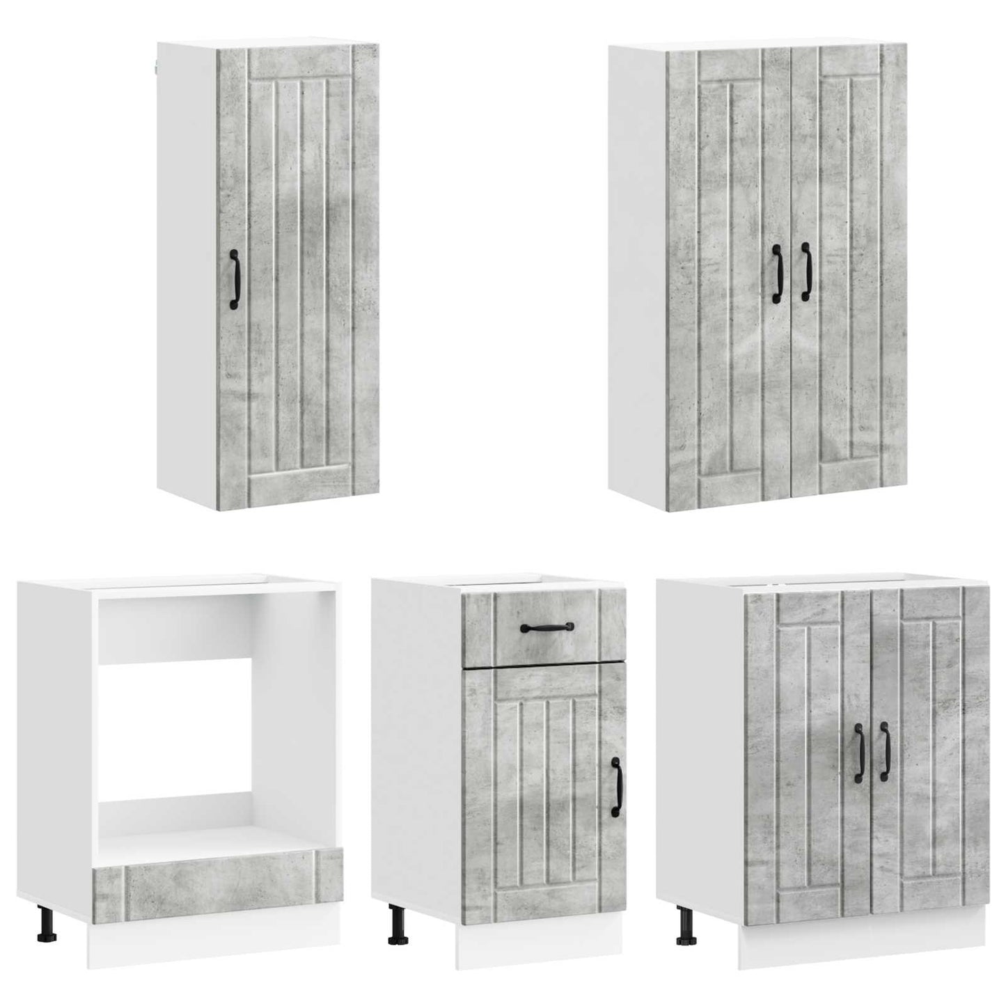 vidaXL Μονάδα κουζίνας LUCCA 5 pcs Γκρι Σκυροδέματος