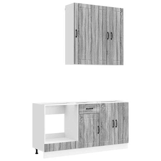 vidaXL Μονάδα κουζίνας LUCCA 5 pcs Γκρι Sonoma Επεξεργασμένο Ξύλο