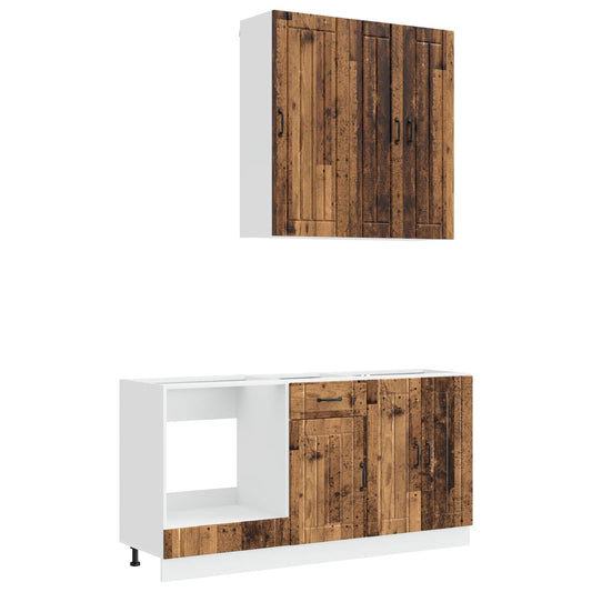 vidaXL Μονάδα κουζίνας LUCCA 5 pcs Παλαιωμένο ξύλο Επεξεργασμένο Ξύλο