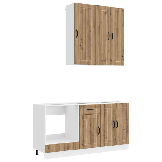vidaXL Μονάδα κουζίνας LUCCA 5 pcs Artisan Δρυς Επεξεργασμένο Ξύλο