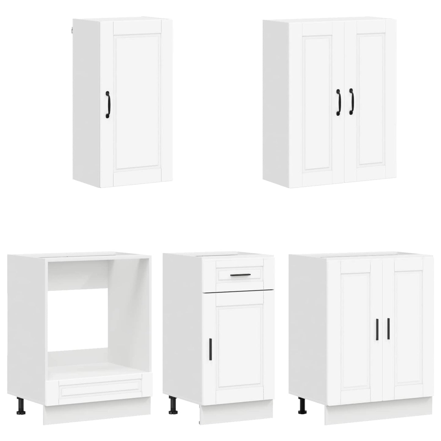 vidaXL Μονάδα κουζίνας PORTO 5 pcs Λευκό Επεξεργασμένο Ξύλο