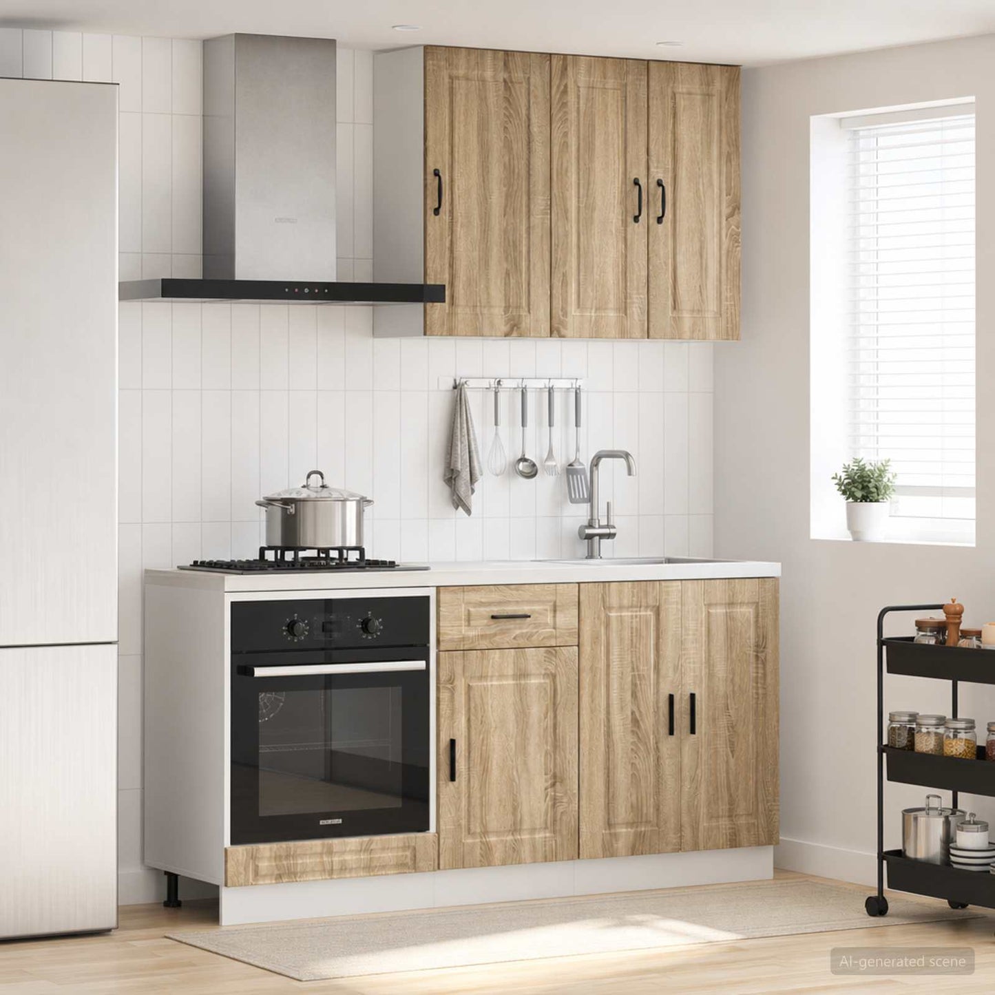vidaXL Μονάδα κουζίνας PORTO 5 pcs Sonoma Δρυς Επεξεργασμένο Ξύλο