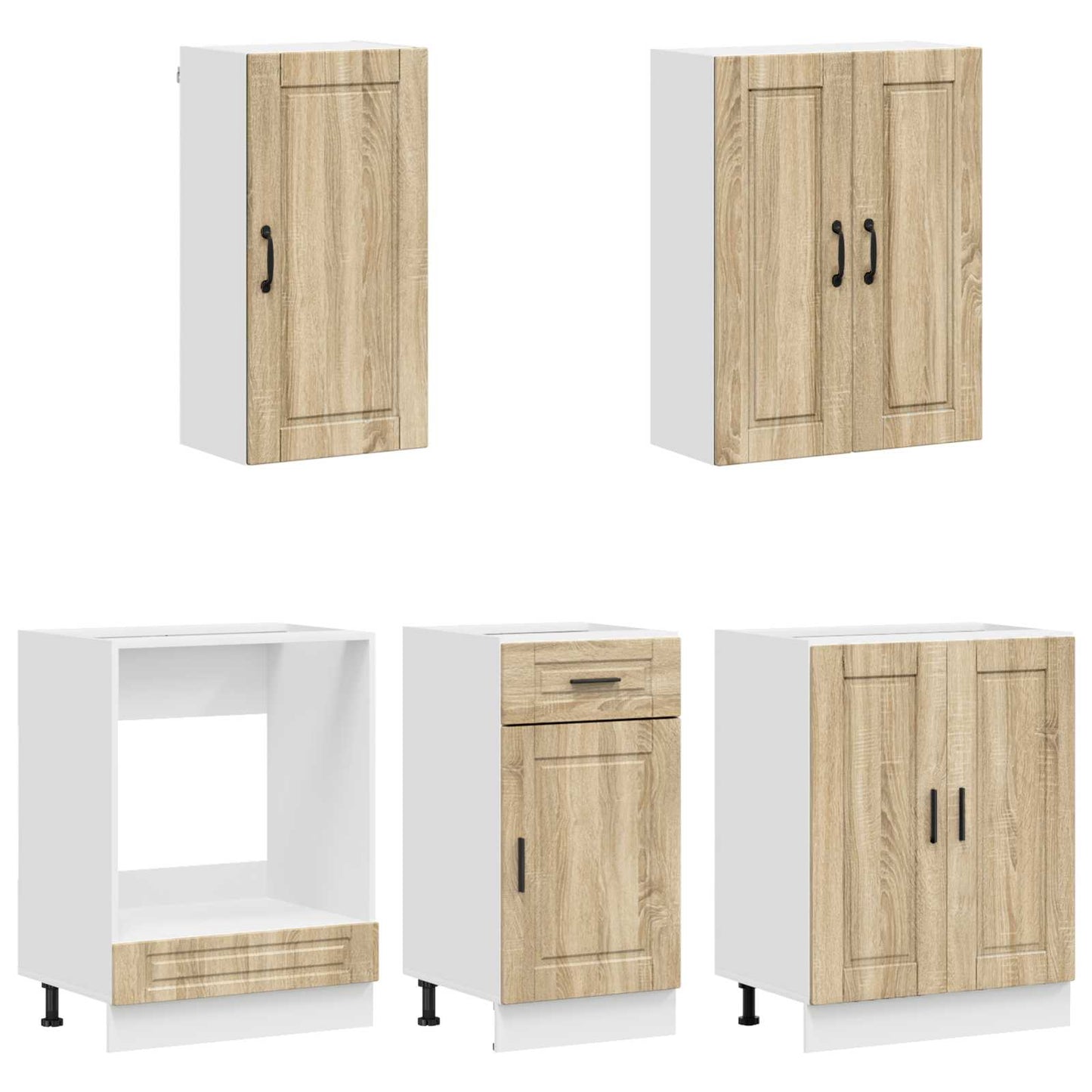vidaXL Μονάδα κουζίνας PORTO 5 pcs Sonoma Δρυς Επεξεργασμένο Ξύλο