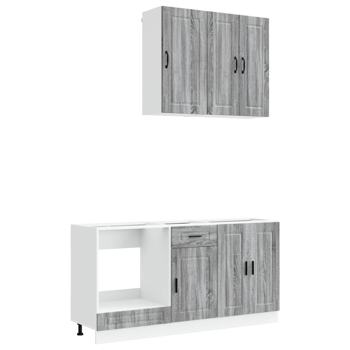 vidaXL Μονάδα κουζίνας PORTO 5 pcs Γκρι Sonoma Επεξεργασμένο Ξύλο