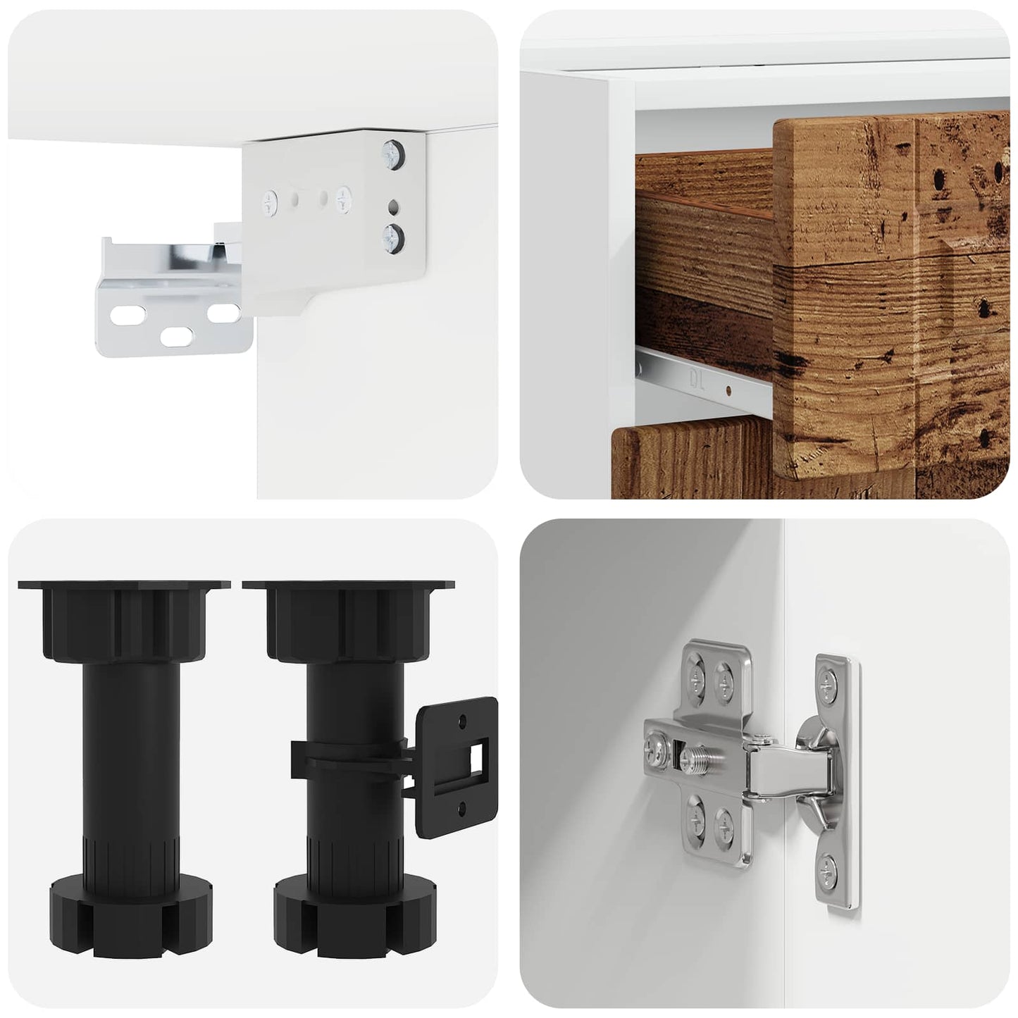 vidaXL Μονάδα κουζίνας PORTO 5 pcs Παλαιωμένο ξύλο Επεξεργασμένο Ξύλο