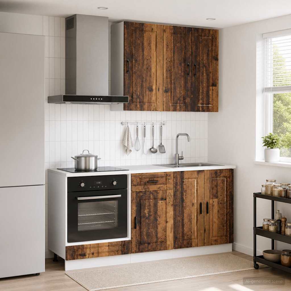 vidaXL Μονάδα κουζίνας PORTO 5 pcs Παλαιωμένο ξύλο Επεξεργασμένο Ξύλο