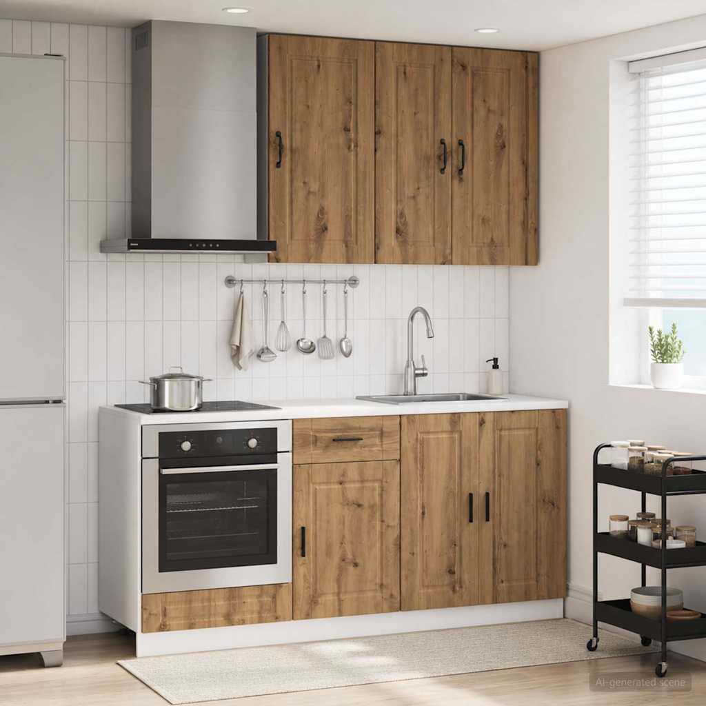 vidaXL Μονάδα κουζίνας PORTO 5 pcs Artisan Δρυς Επεξεργασμένο Ξύλο