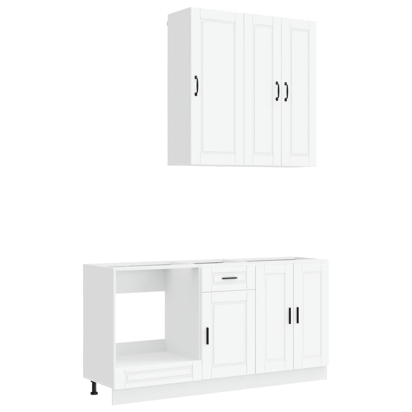 vidaXL Μονάδα κουζίνας PORTO 5 pcs Λευκό Επεξεργασμένο Ξύλο
