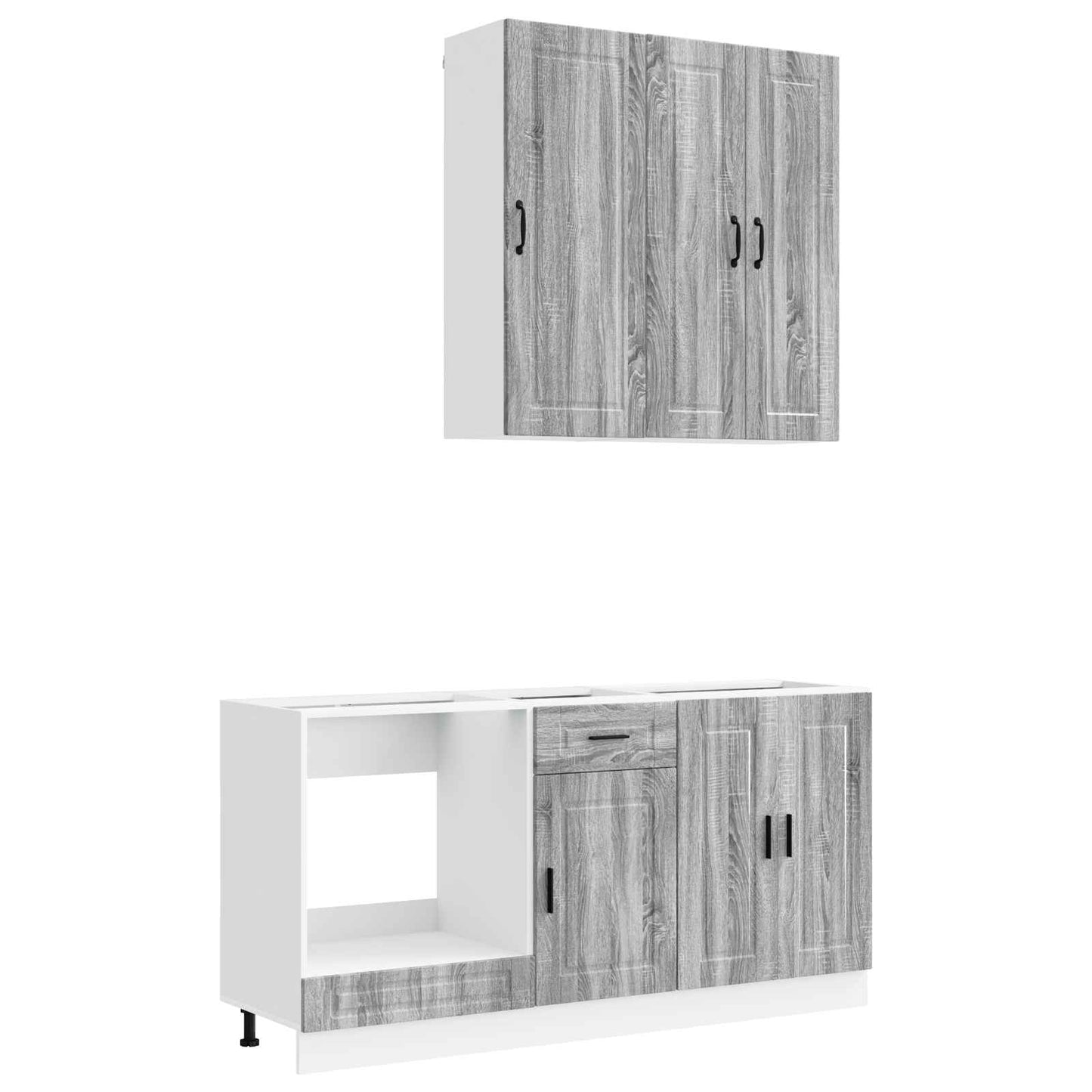 vidaXL Μονάδα κουζίνας PORTO 5 pcs Γκρι Sonoma Επεξεργασμένο Ξύλο