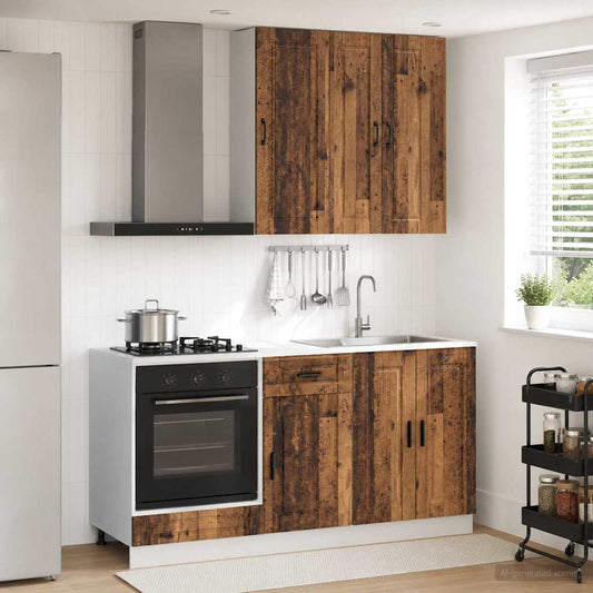 vidaXL Μονάδα κουζίνας PORTO 5 pcs Παλαιωμένο ξύλο Επεξεργασμένο Ξύλο