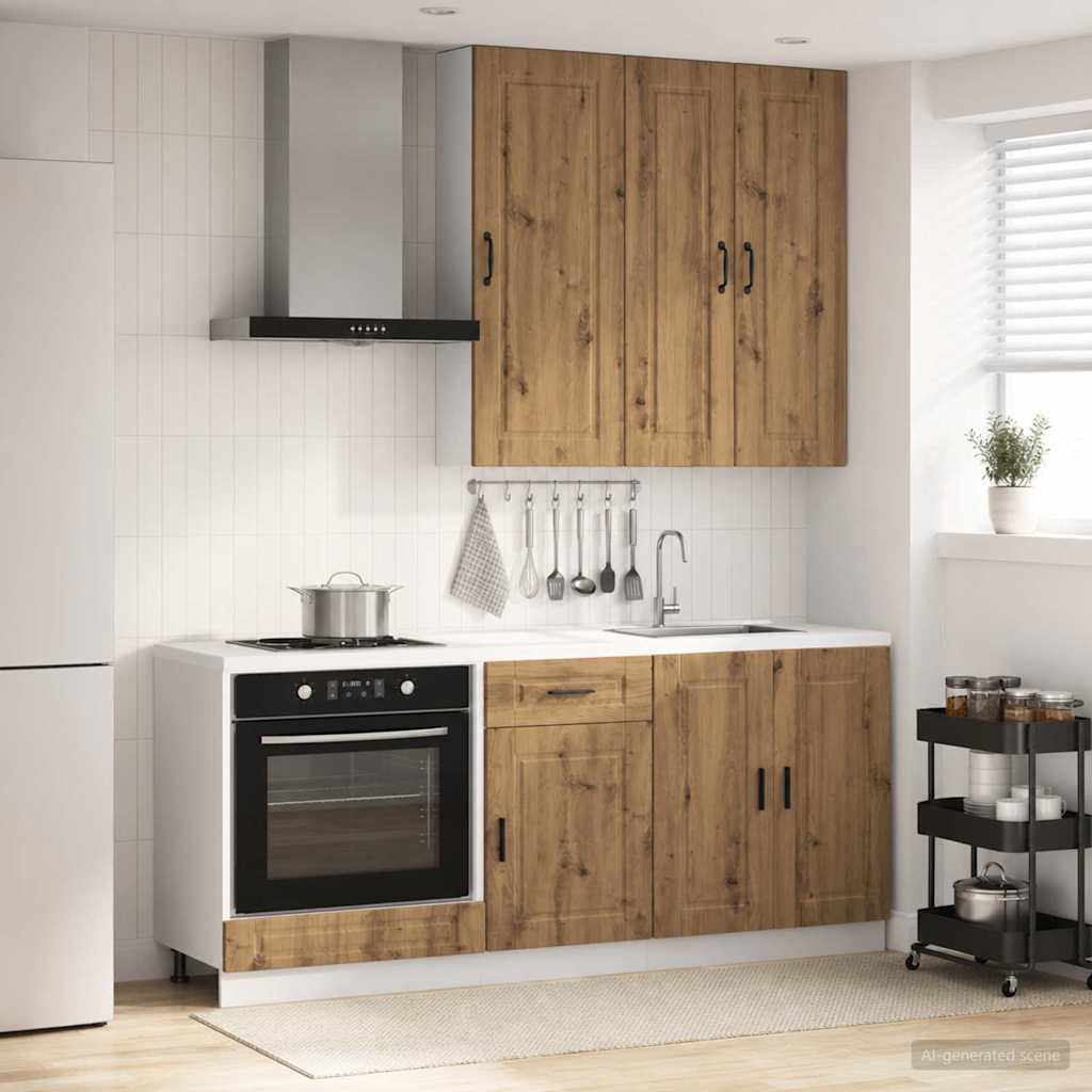 vidaXL Μονάδα κουζίνας PORTO 5 pcs Artisan Δρυς Επεξεργασμένο Ξύλο