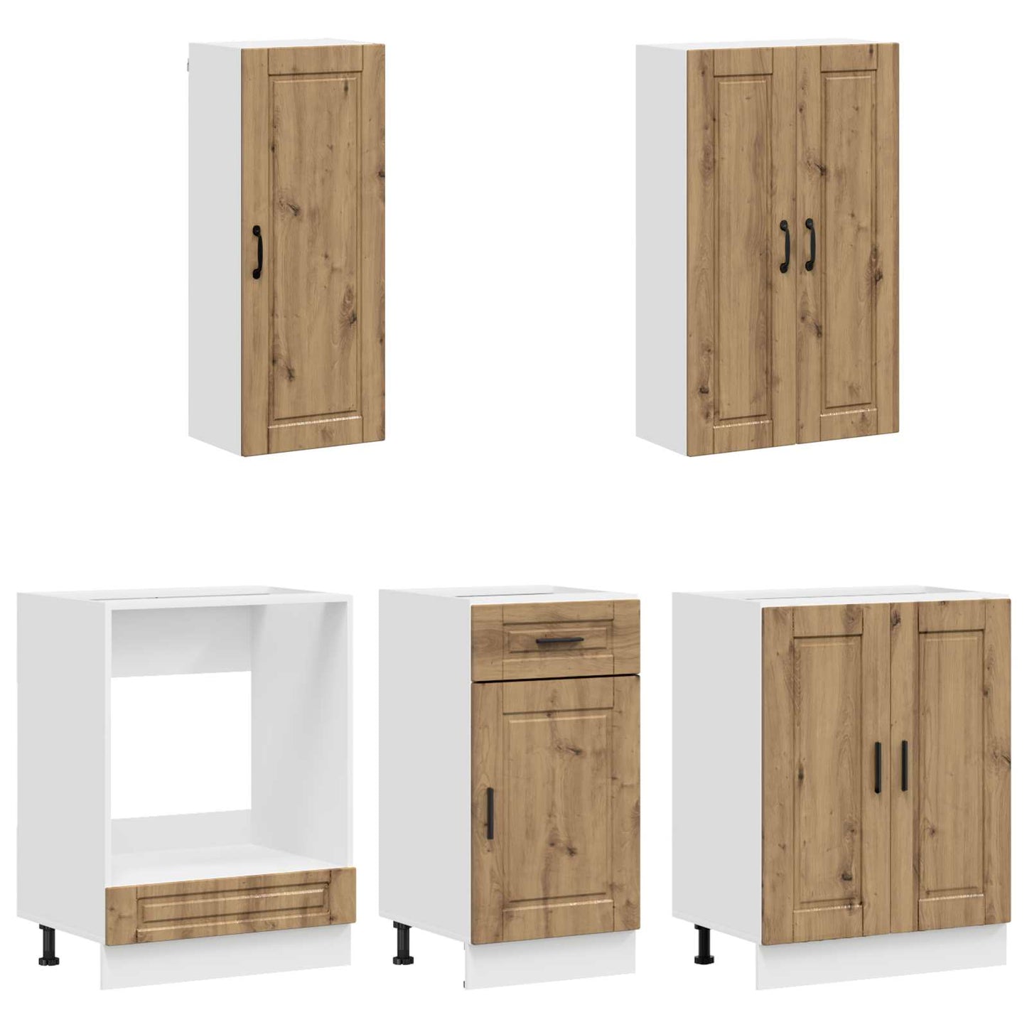 vidaXL Μονάδα κουζίνας PORTO 5 pcs Artisan Δρυς Επεξεργασμένο Ξύλο