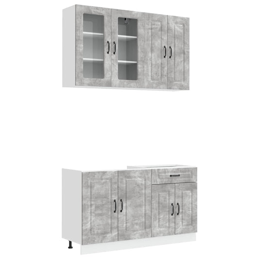 vidaXL Μονάδα κουζίνας KALMAR 4 pcs Γκρι Σκυροδέματος