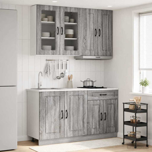 vidaXL Μονάδα κουζίνας KALMAR 4 pcs Γκρι Sonoma Επεξεργασμένο Ξύλο