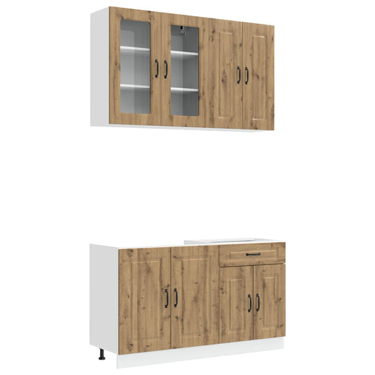 vidaXL Μονάδα κουζίνας KALMAR 4 pcs Artisan Δρυς Επεξεργασμένο Ξύλο