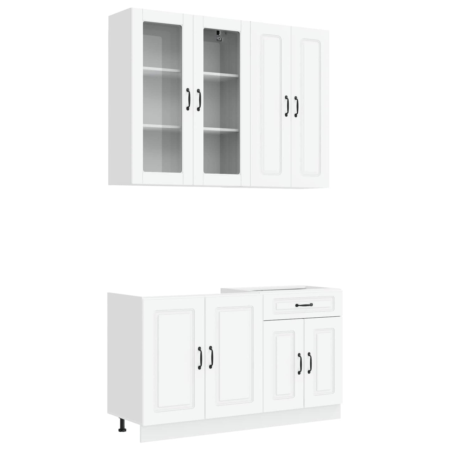 vidaXL Μονάδα κουζίνας KALMAR 4 pcs Λευκό Επεξεργασμένο Ξύλο