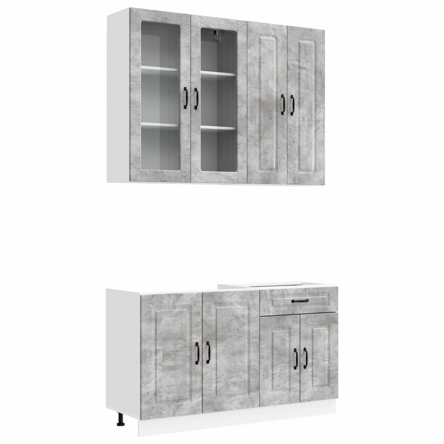 vidaXL Μονάδα κουζίνας KALMAR 4 pcs Γκρι Σκυροδέματος
