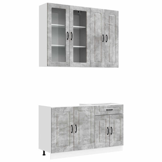 vidaXL Μονάδα κουζίνας KALMAR 4 pcs Γκρι Σκυροδέματος